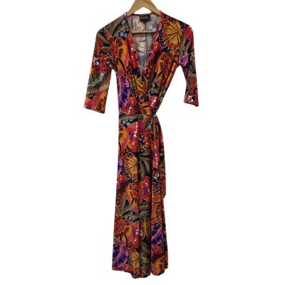 By Samantha Womens Size 6 Wrap Dress Multicoloured 