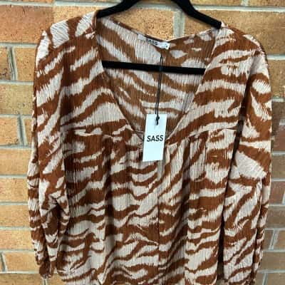 Sass Womens  Size 18 Animal print / Brown Blouse