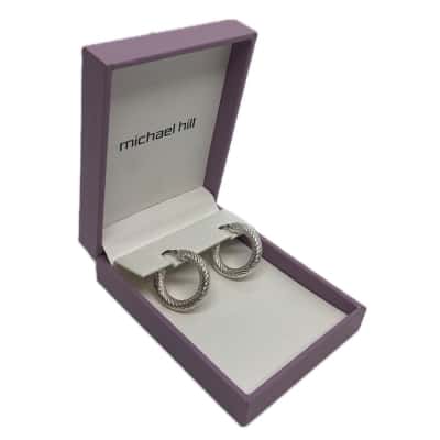 Michael Hill  Womens Hoop Earrings Sterling Silver 