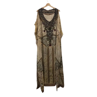 Aribella Womens  Size One Size Silk Kaftan Beige / Multicoloured 