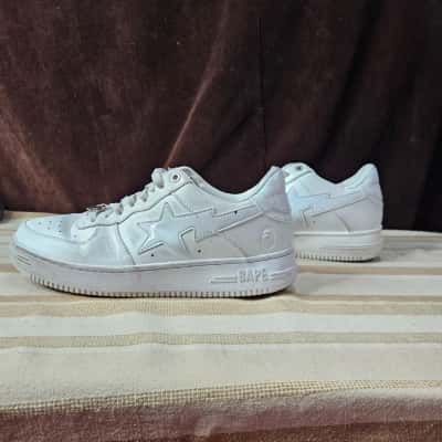 Bathing Ape, White Star Sneakers, Size 8.5