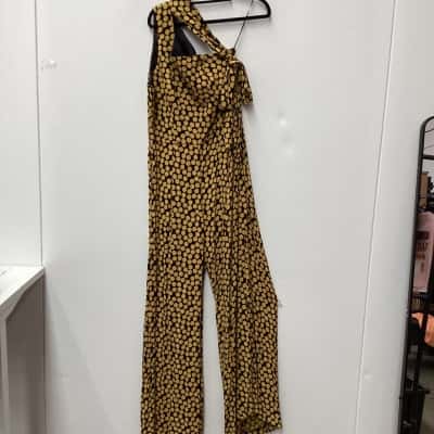 Cue Womens  Size 12 Off-the-shoulder Jumpsuit Polka Dot 