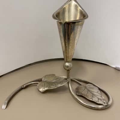 silver plated Epergne with Leaf Decoration 