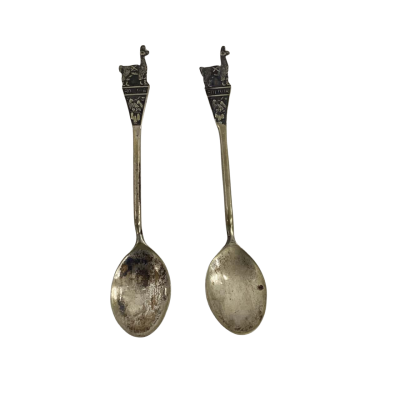 Lot of 2x Vintage Bolivia Souvenir 925 Sterling Silver Spoons 
