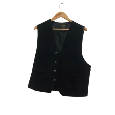 Vintage Atelier Mens  Size XL Suede Pig Skin Vest Black  AS IS (See Pics)