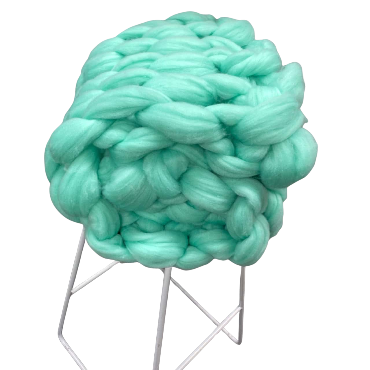 Mint Chunky Merino Wool small throw baby blanket as new