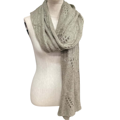  Bilgola Mohair Knitted Scarf Grey 