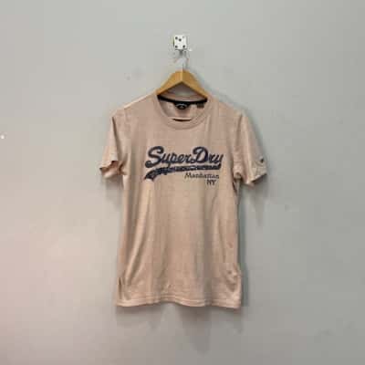 Superdry Womens  Size 10 T-shirts Dusty Pink  