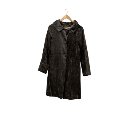 Bianca Spender For Carla Zampatti Size 8 Suede Trench Coat Grey 