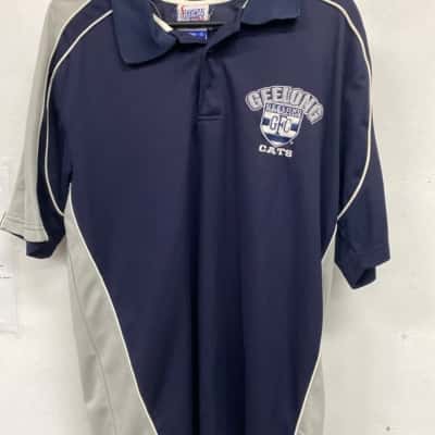 Geelong AFL Mens  Size L Blue / Grey polo