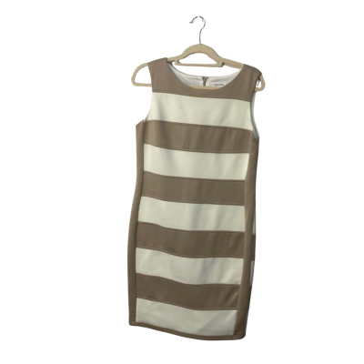Calvin Klein Womens  Size 12 Midi Dress Beige / Cream 