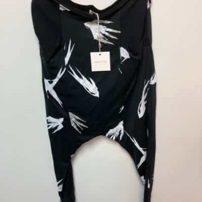 Sass & Bide Womens  Size 38 Lyocell Casual Pants Black  / White 
