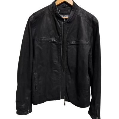 HUSKI explorer, Mens, Size L, black leather jacket