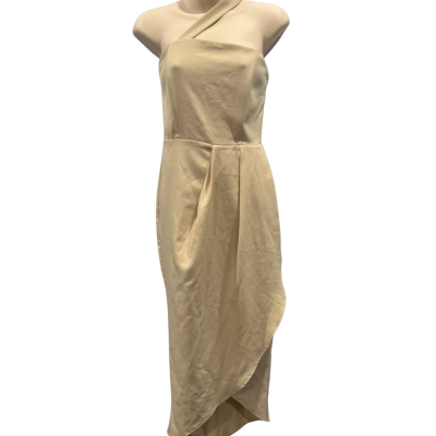 Luvalot Womens  Size 12 Midi Dress Beige 