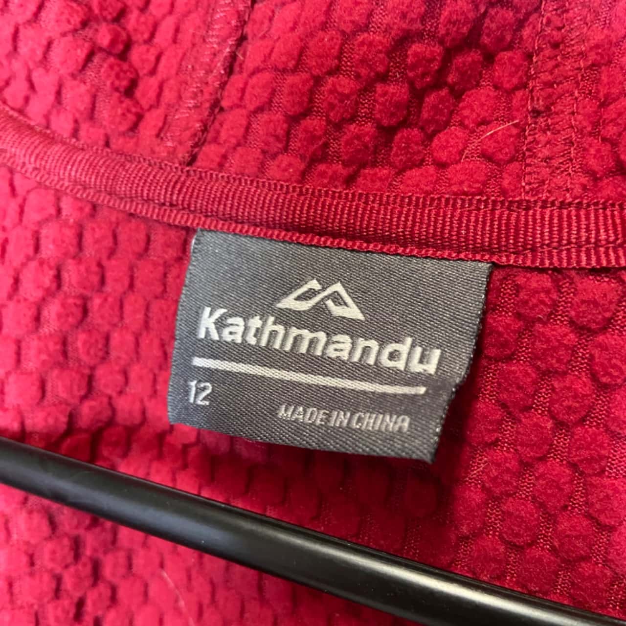 Kathmandu Womens Size 12 Front Zipper Hoodie Maroon (s)