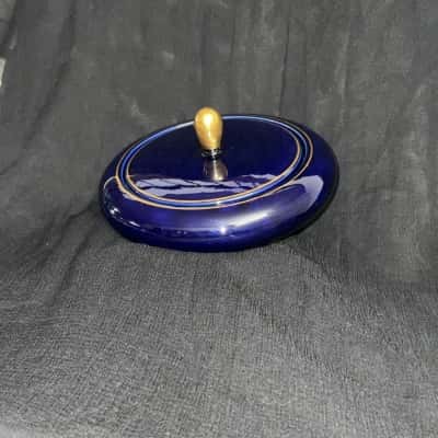 Deep blue and gold dish