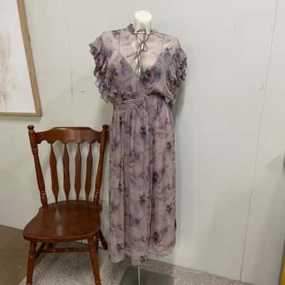 IRO Sault Maxi Dress  Size S/36 Beige / Purple 