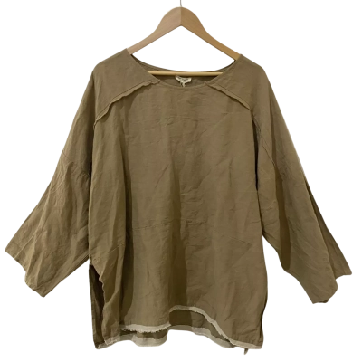  The Shanty Womens Size M/L Long Sleeve Khaki Top
