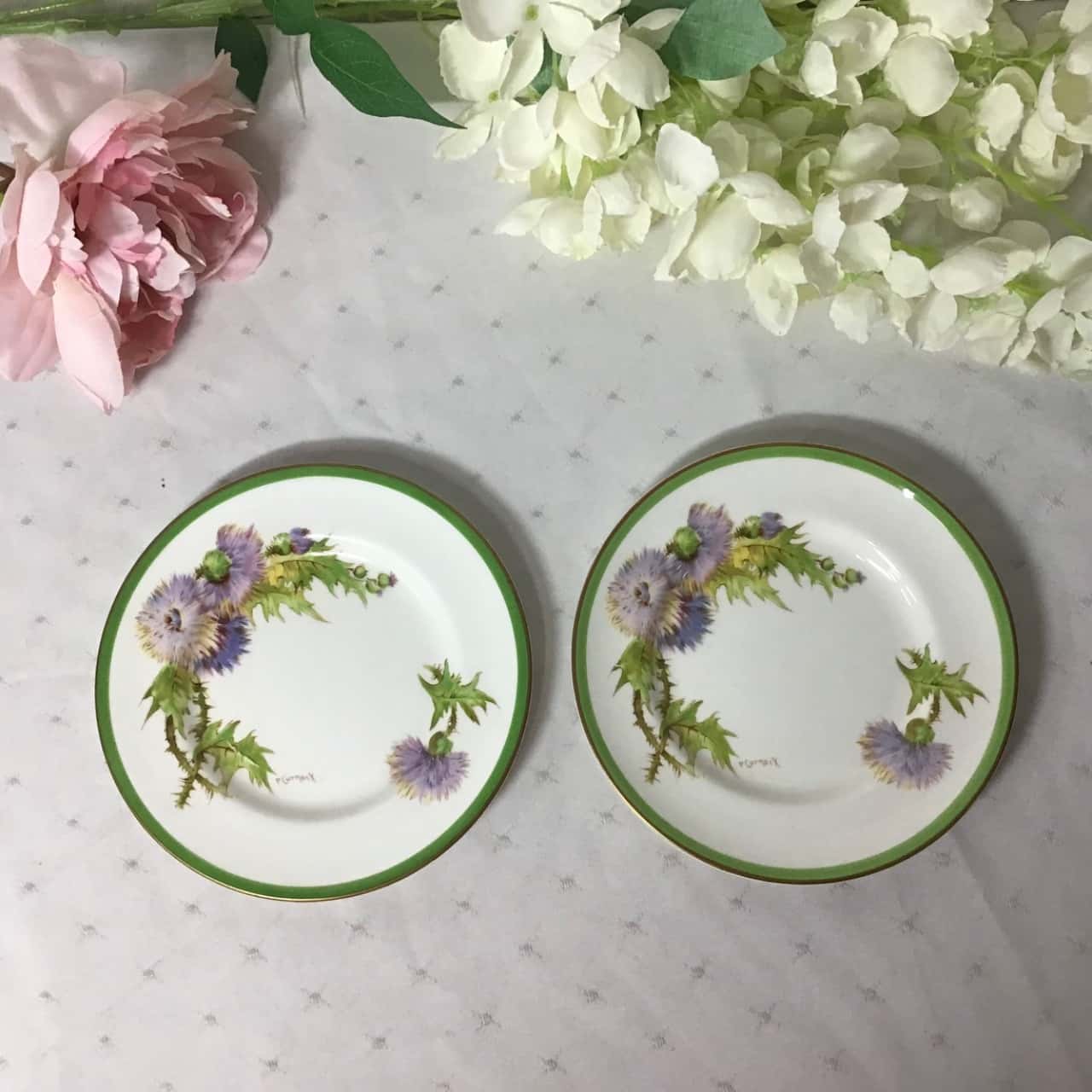Vintage Royal Doulton Glamis Thistle Bone China Side Plates x 2(s)
