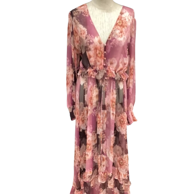 Johnny Was Womens  Size XL Long Sleeve Dress Floral / Pink  