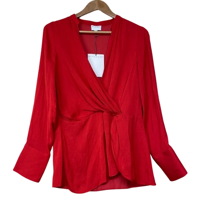 Brand New - Witchery Red Wrap Blouse - Size 10