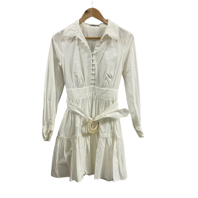 Sheike Womens  Size 10 Shirt Mini Dress White 