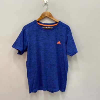 Adidas Mens  Size M T-Shirt Blue / Orange 