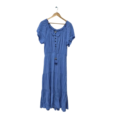 Rockmans Womens  Size 12 Casual Dress / Midi Dress / Short Sleeve Dress  Blue 