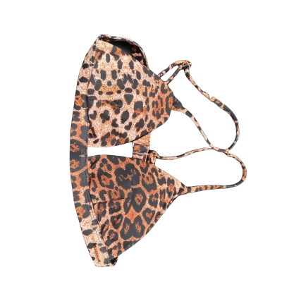 BLACK SWALLOW Size S Miami Bikini Top LEOPARD print 