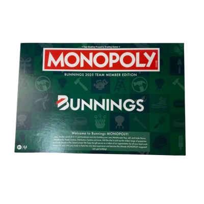 NEW Monopoly Bunnings 2025 Team Member Edition Money and houses/hotels still sealed