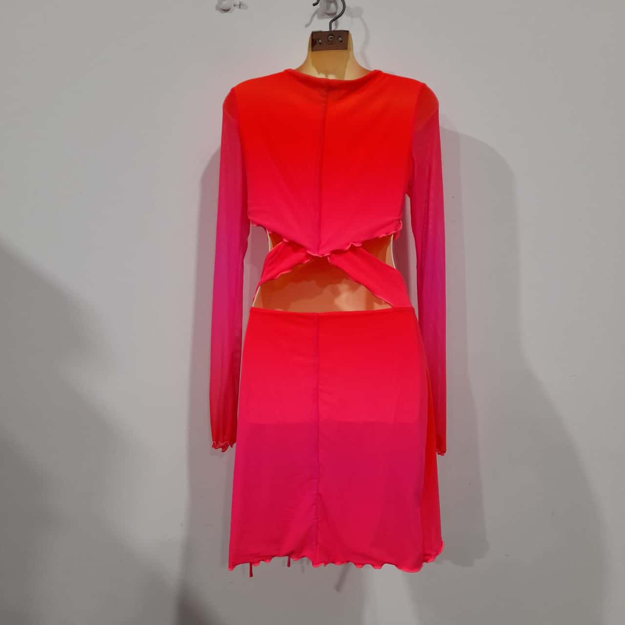 Tiger Mist Womens Size L Bodycon Dress Orange / Pink