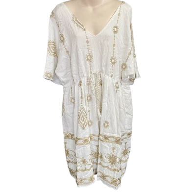 Bloomchic Women's Dress White with Gold Thread Design Size 22- 24  