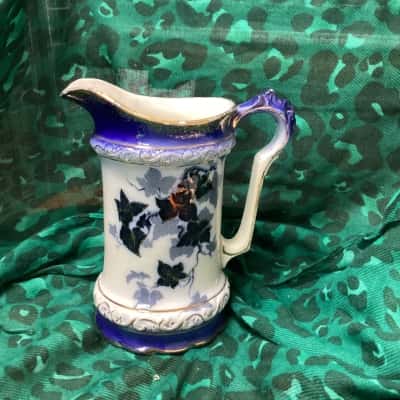 Antique Flow Blue Pitcher