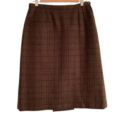 Vintage* Fletcher Jones. Houndstooth Wool Midi Skirt.   Size S /M ?