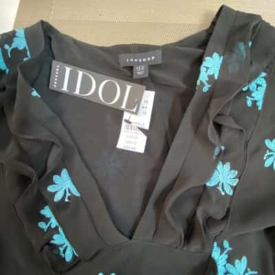 Womens Black/Turquoise Dress Size 16 AS NEW EU 44