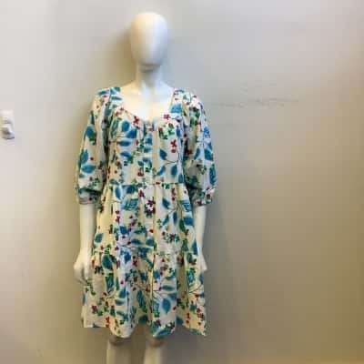 Brand New Boho Bird Womens  Size 12 Chasing Blue Sky Boho Dress Multicoloured