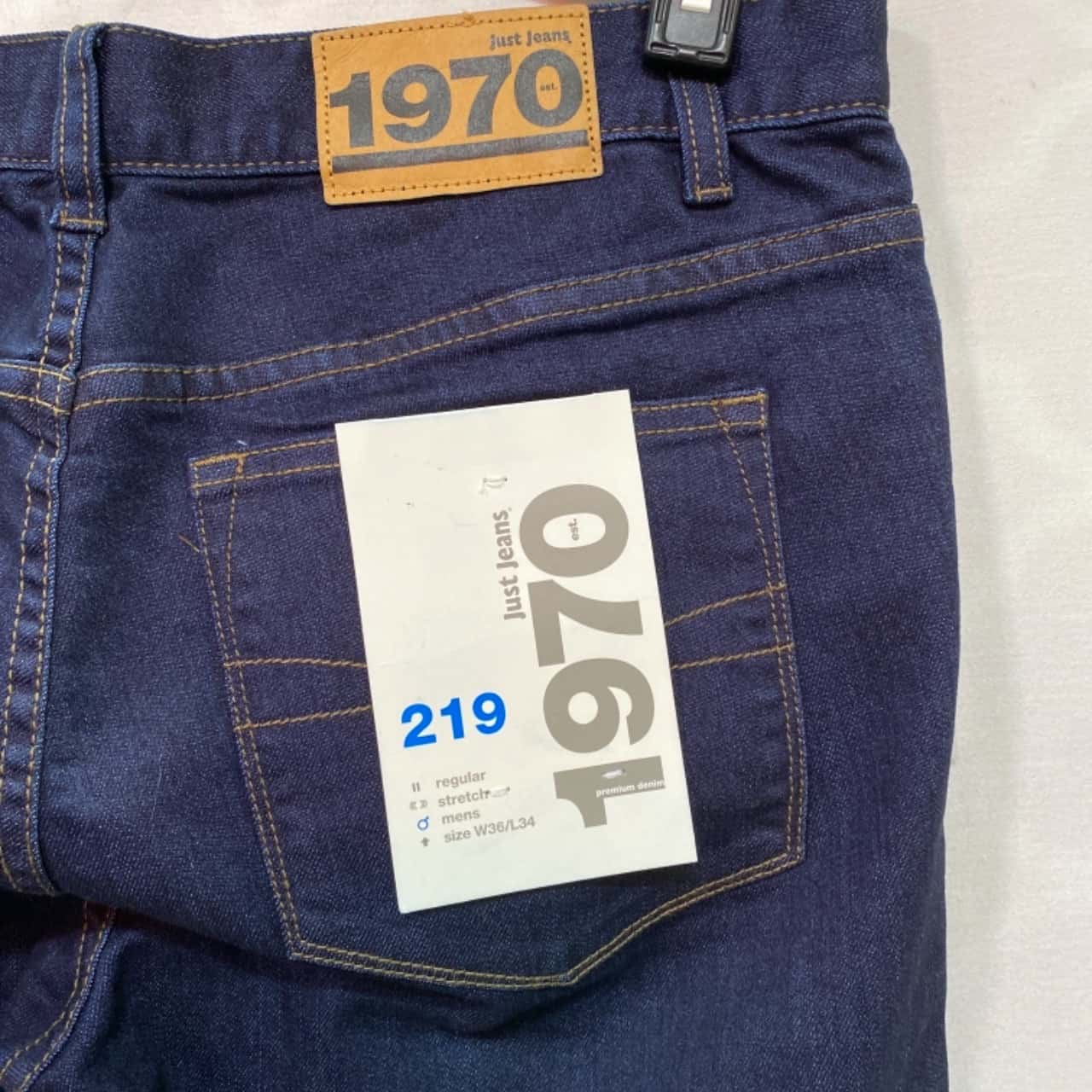 36 Stretch Regular 1970 Blue Jeans 