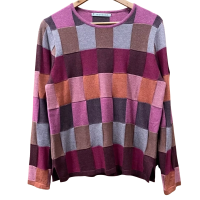 Mansted  Colourful Checked Pattern Knit Top Size M