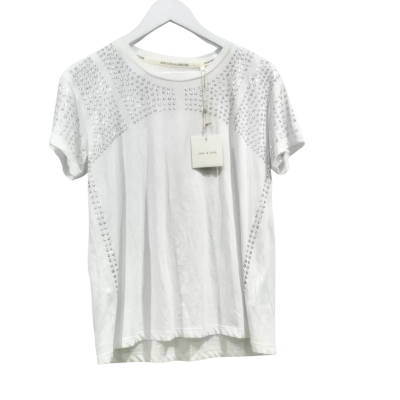 BNWT Sass & Bide White Geo Girl T-Shirt Size M RRP $190.00
