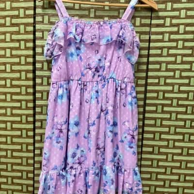 Girls Origami Summer Frill Dobby Dress Lilac Myer size 12 Party Birthday Christmas Present Kids wedding 