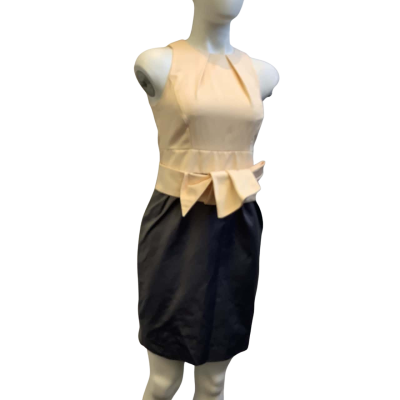 New - Cue Womens  Size 6 Two Tone Sleeveless Mini Dress Pink / Charcoal