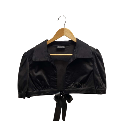 Harry Who Womens Size 10 Cropped Black Tie Up Top 