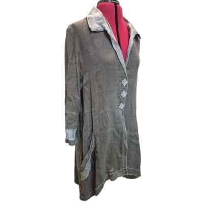 The Ark Clothing Co. Womens  Size L 3/4 Sleeve Top Grey 