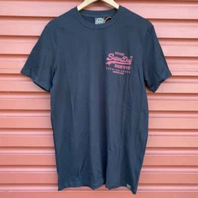 Superdry Mens Size M Black Vintage Logo T-Shirt