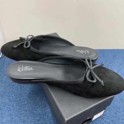Wittner Womens  Size 41 Flats Black  leather suede