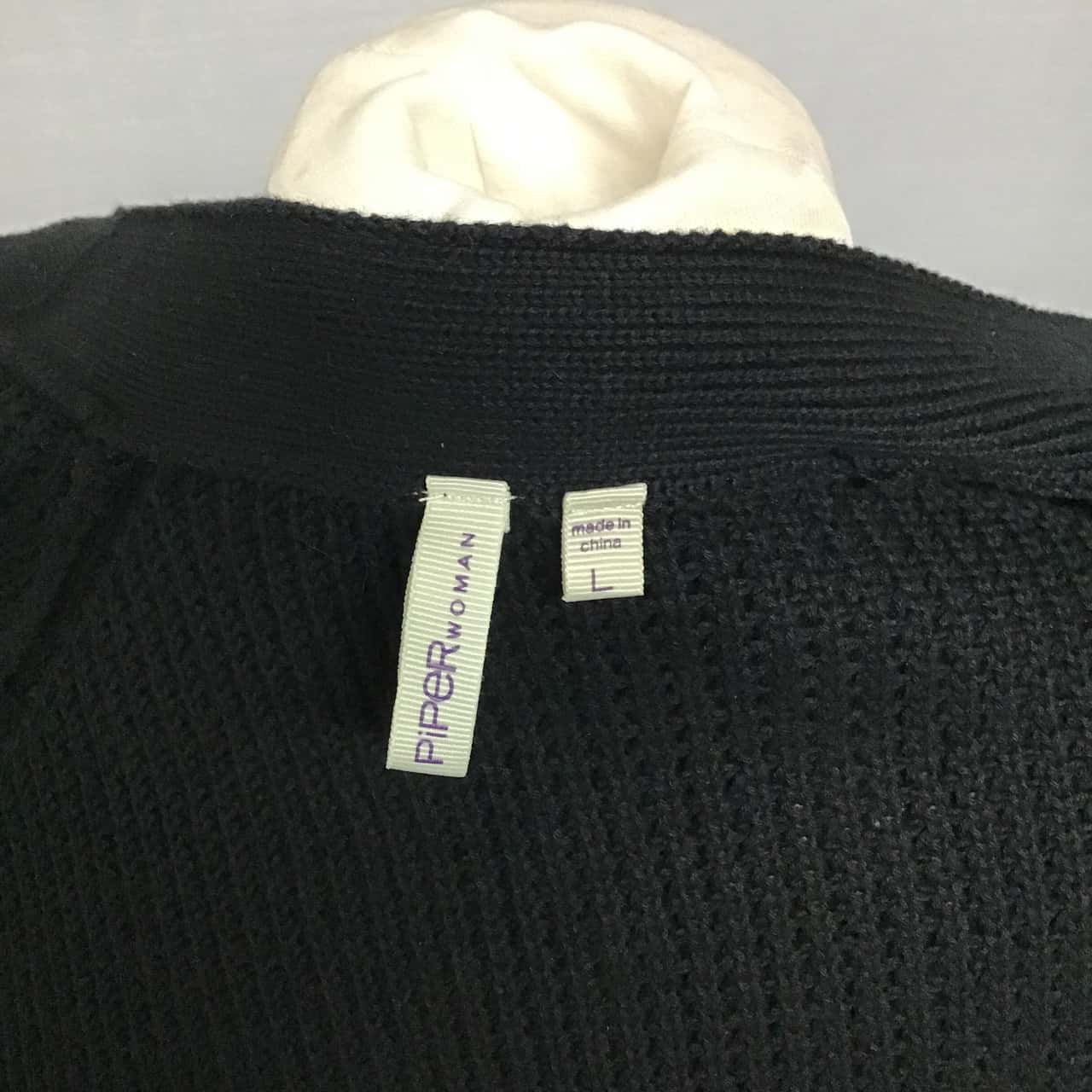 Stylish Piper Womens Black Button Vest. Size Large.