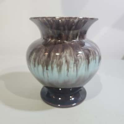 Vintage Brown and Blue Drip Vase - Germany