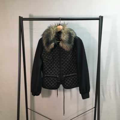 Bleu Blanc Rouge Womens  Size 12 Bomber Jacket Black  