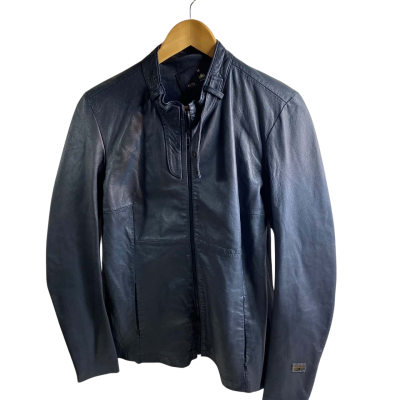 G-Star Womens  Size M Black Leather Coat