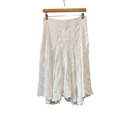 With Jean Womens  Size L Midi Skirt White 